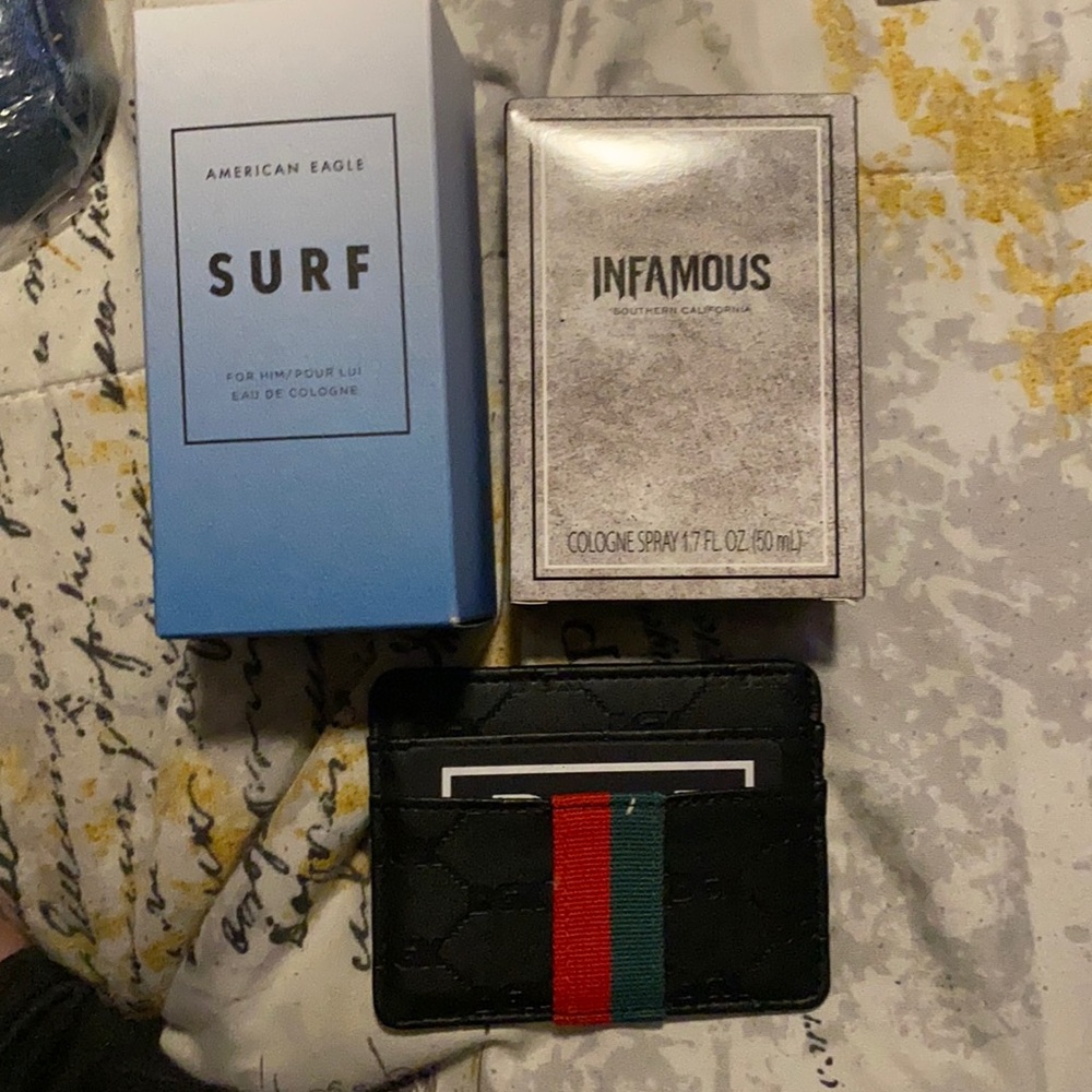 2 colognes and one wallet